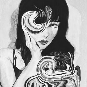 Abstract Black and White Portrait Art
